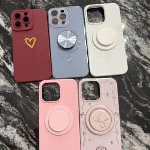 Stylish Phone Case Set - Red, Blue, White, Pink iphone 15 pro max